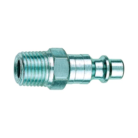 Plews-Edelmann Tru-Flate Steel Industrial/Milton Plug 1/4 in. Male 1 pc 12-523